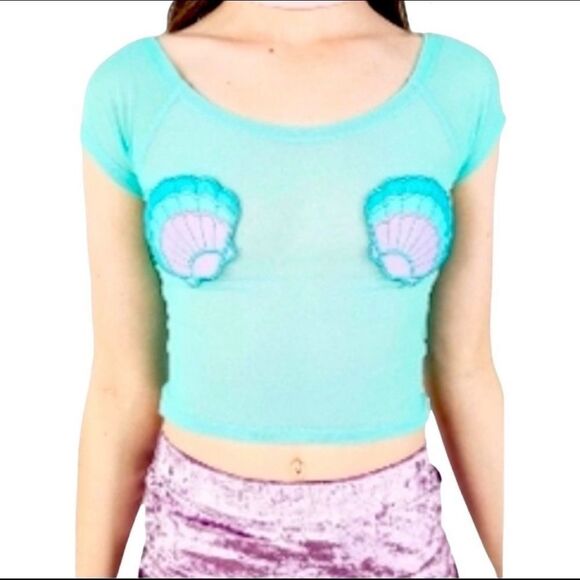 Iron Fist Mermaid for Life Mesh Crop Top - Picture 2 of 5